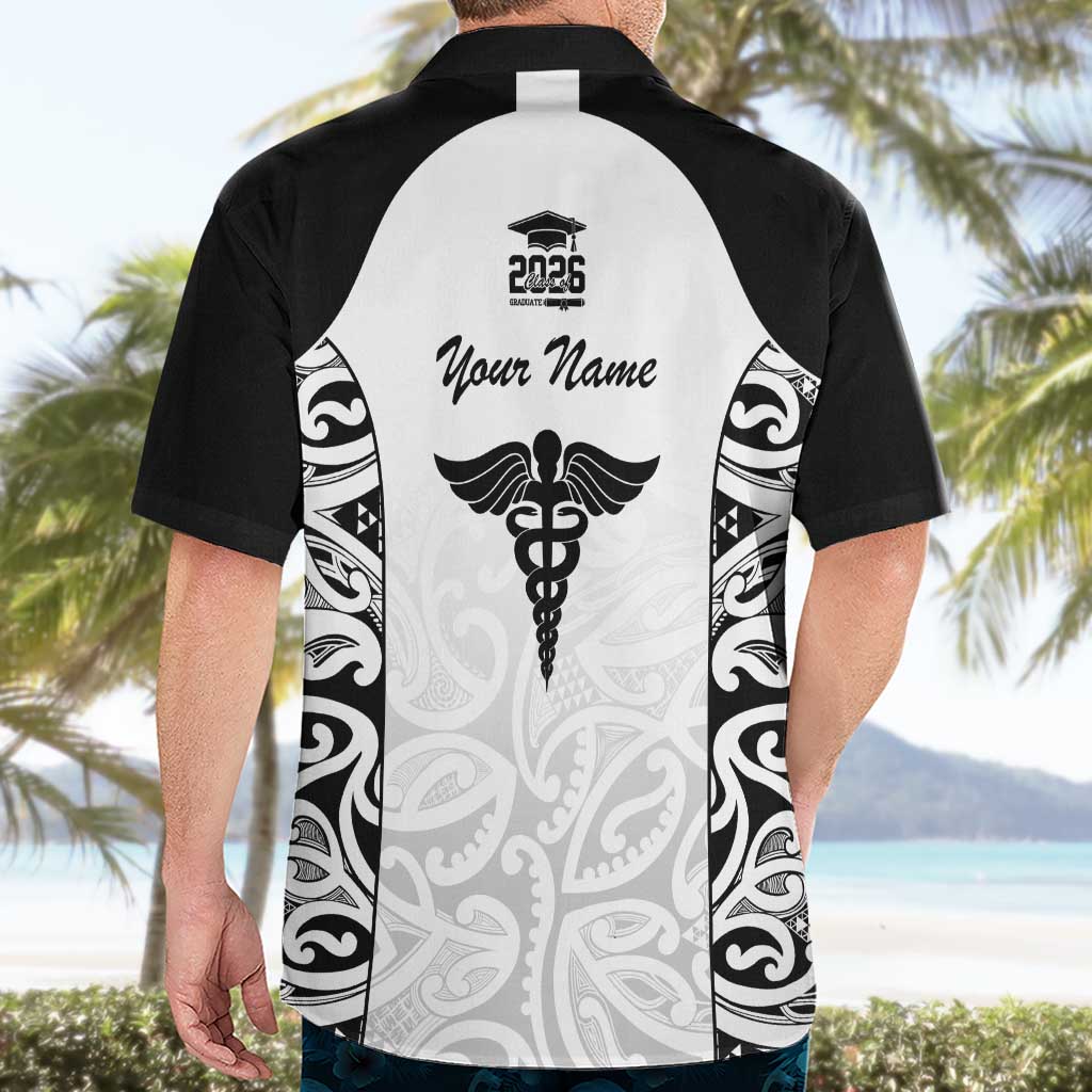 New Zealand Nurse RN 2026 Personalised Hawaiian Shirt White Maori Pattern Cultural Pride LT9