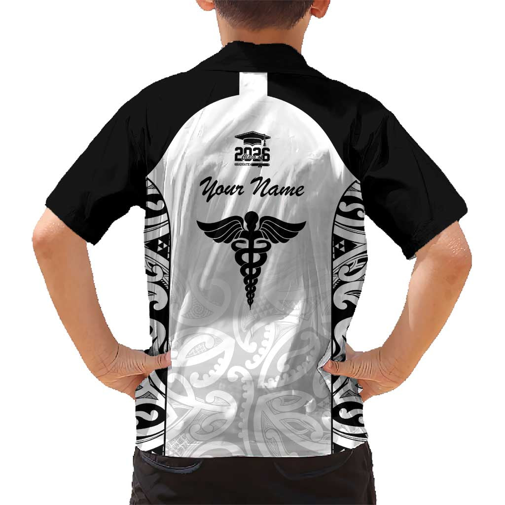 New Zealand Nurse RN 2026 Personalised Hawaiian Shirt White Maori Pattern Cultural Pride LT9