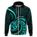 Turquoise New Zealand Mangopare Zip Hoodie Aotearoa Maori Koru Style LT14