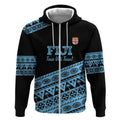 Fiji Rugby 2025 Custom Zip Hoodie Fijian Tapa Toso Viti Toso - Black LT14