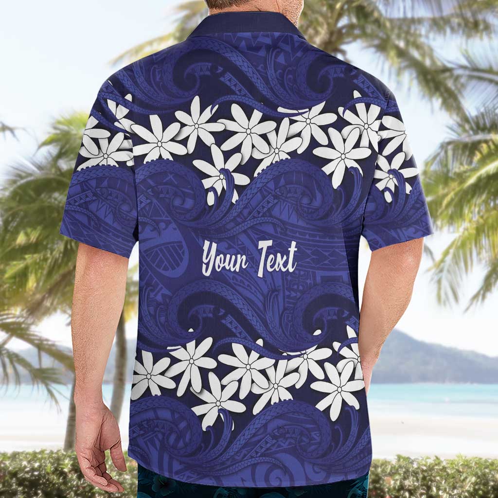 Personalised Cook Islands Pukapuka Hawaiian Shirt Tiare Maori Polynesian Waves Tattoo LT14