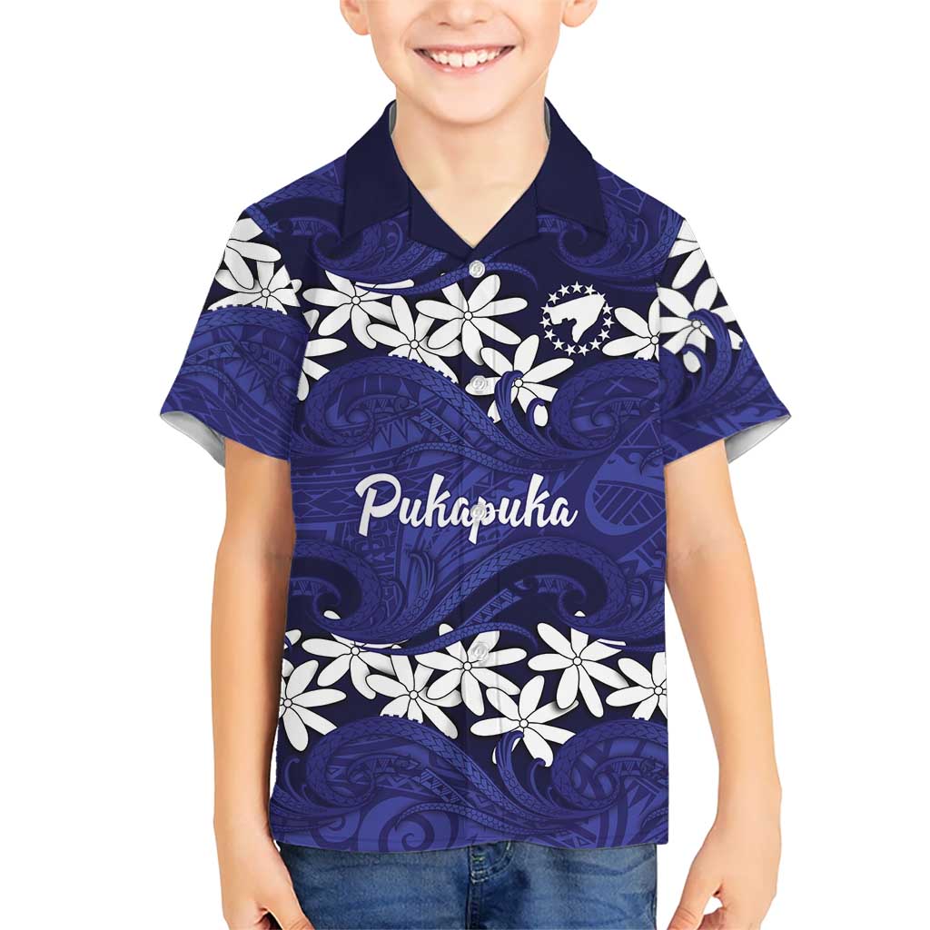 Personalised Cook Islands Pukapuka Hawaiian Shirt Tiare Maori Polynesian Waves Tattoo LT14