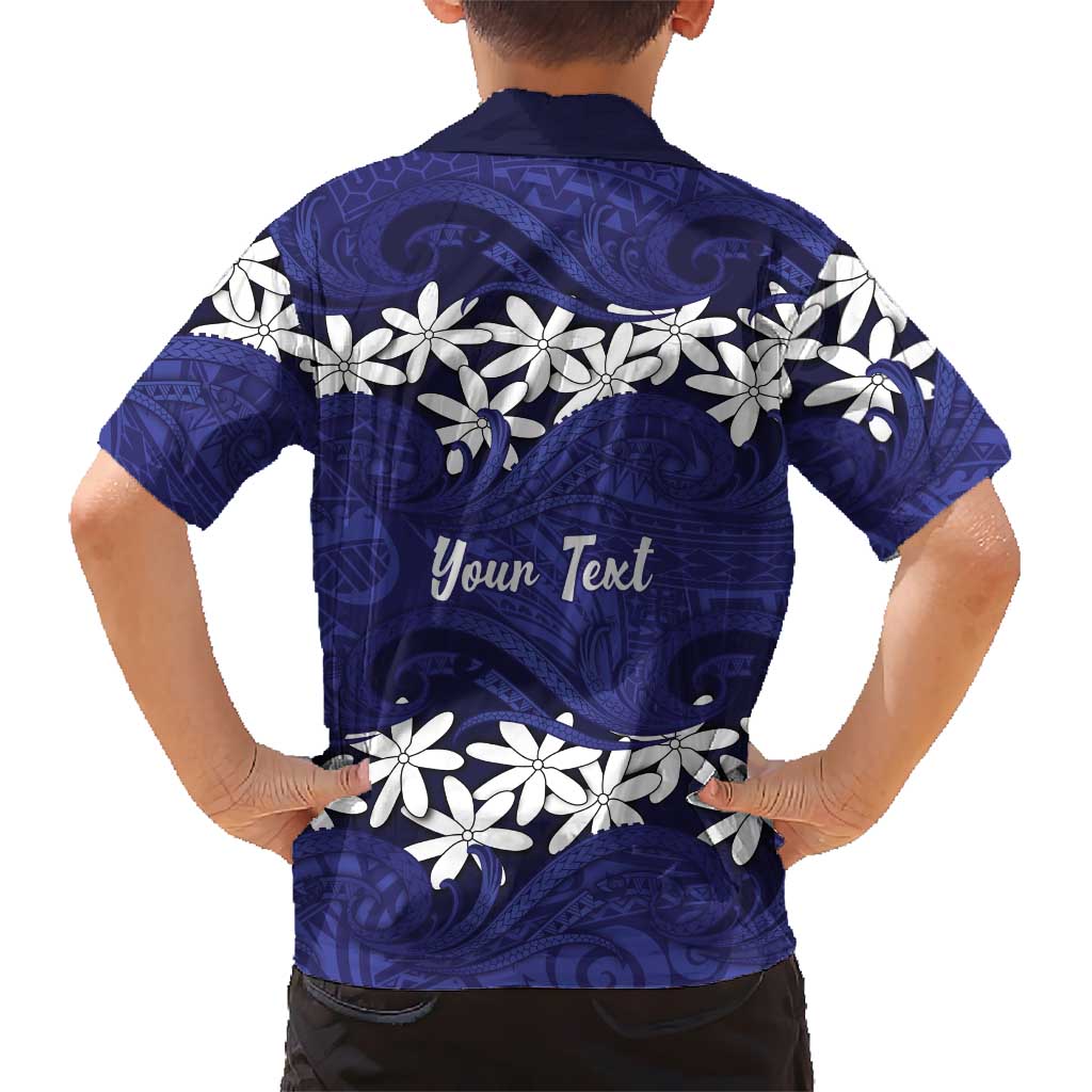 Personalised Cook Islands Pukapuka Hawaiian Shirt Tiare Maori Polynesian Waves Tattoo LT14