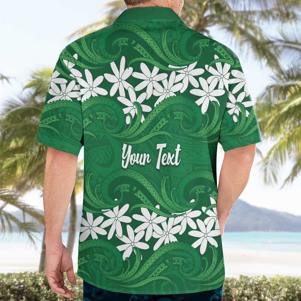 Personalised Cook Islands Rarotonga Hawaiian Shirt Tiare Maori Polynesian Waves Tattoo LT14