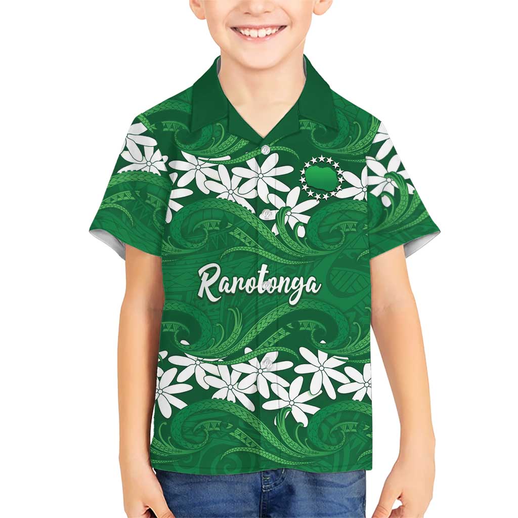 Personalised Cook Islands Rarotonga Hawaiian Shirt Tiare Maori Polynesian Waves Tattoo LT14