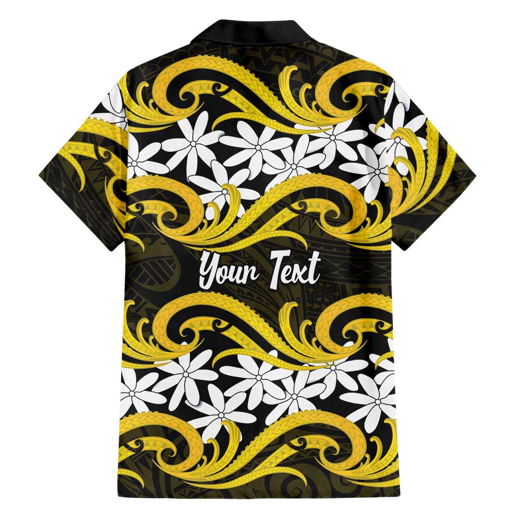 Personalised Cook Islands Aitutaki Hawaiian Shirt Tiare Maori Polynesian Waves Tattoo LT14