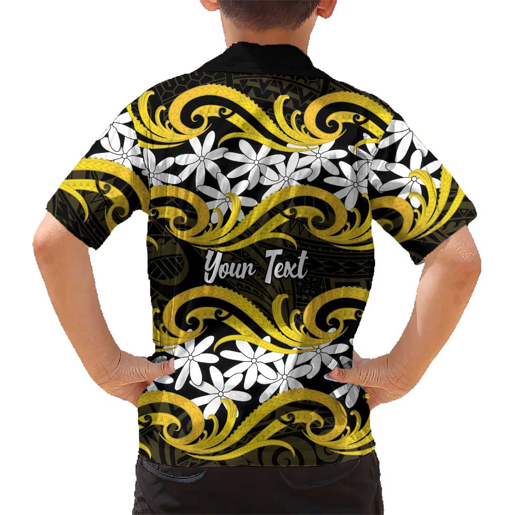 Personalised Cook Islands Aitutaki Hawaiian Shirt Tiare Maori Polynesian Waves Tattoo LT14