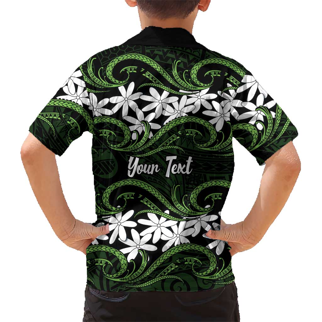 Personalised Cook Islands Palmerston Hawaiian Shirt Tiare Maori Polynesian Waves Tattoo LT14