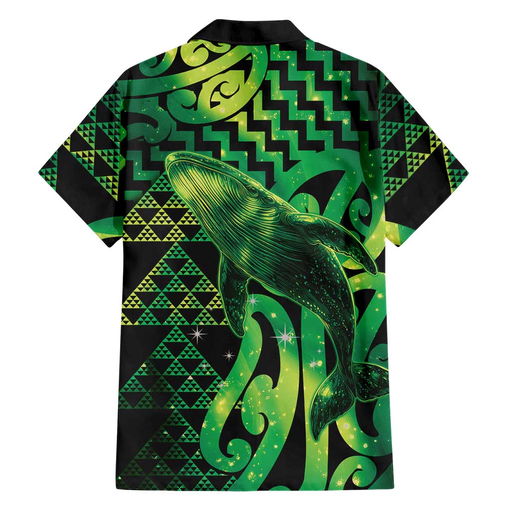 Humpback Whale Matariki New Zealand Hawaiian Shirt NZ Maori Paikea Poutama Luxury Green LT14