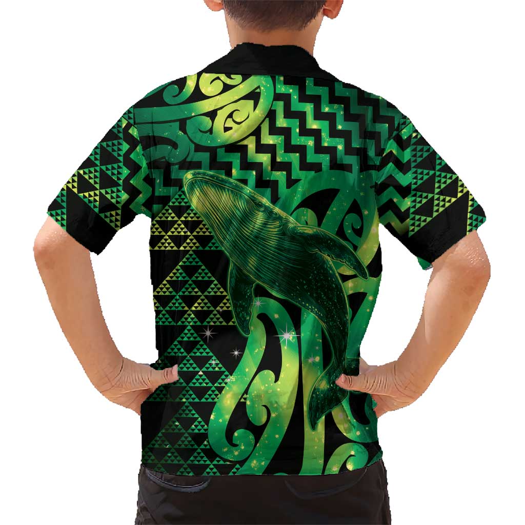 Humpback Whale Matariki New Zealand Hawaiian Shirt NZ Maori Paikea Poutama Luxury Green LT14