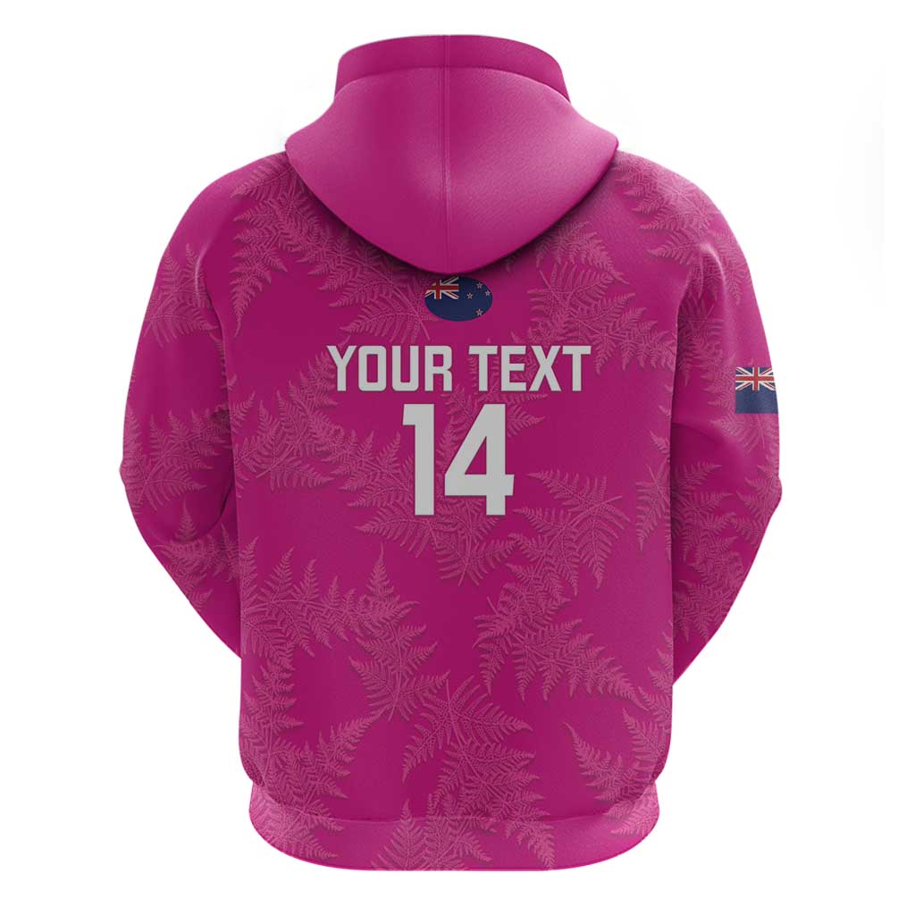 Custom New Zealand Silver Fern Rugby Zip Hoodie Go Aotearoa - Pink Version LT14
