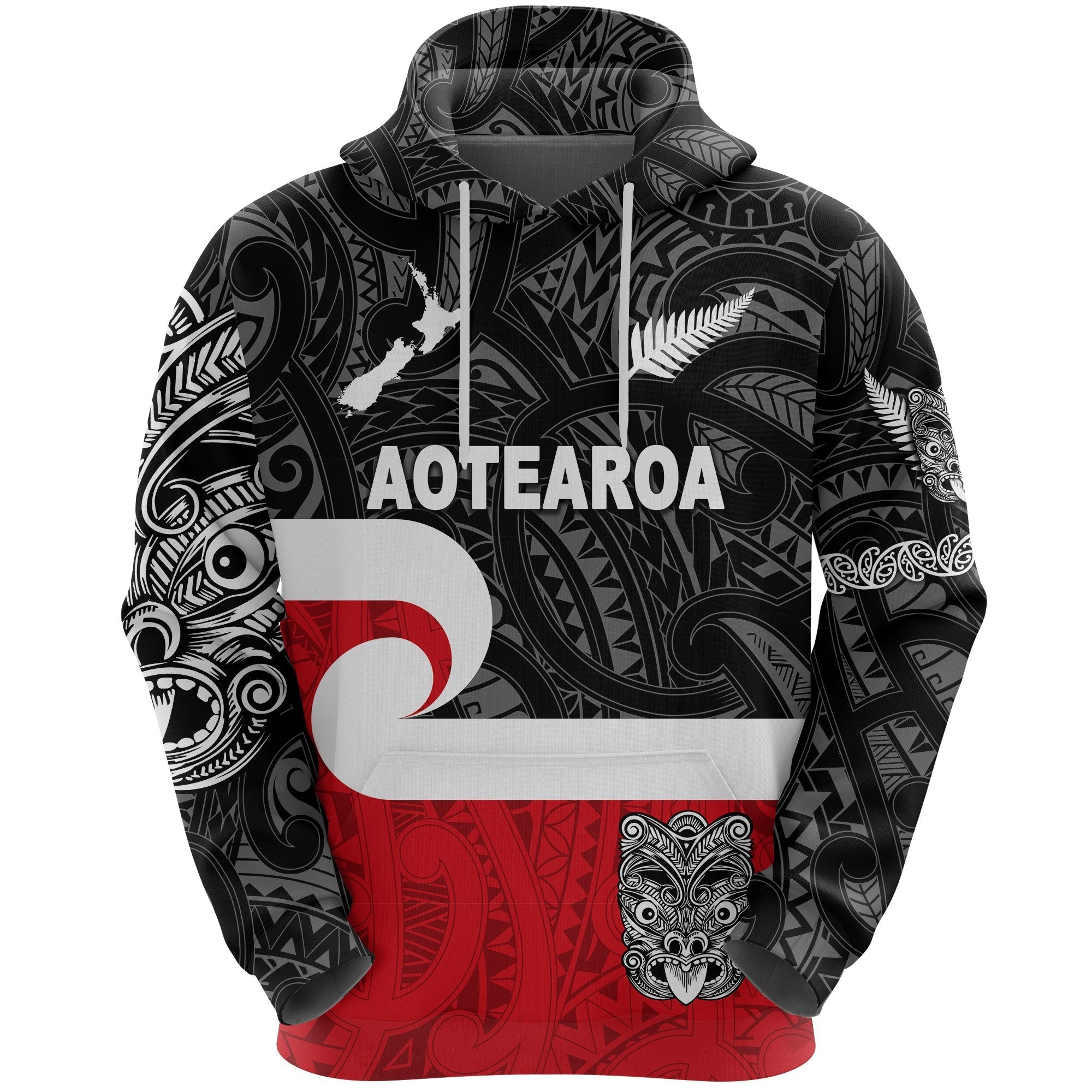Maori Aotearoa Haka Hoodie New Zealand Simple LT8