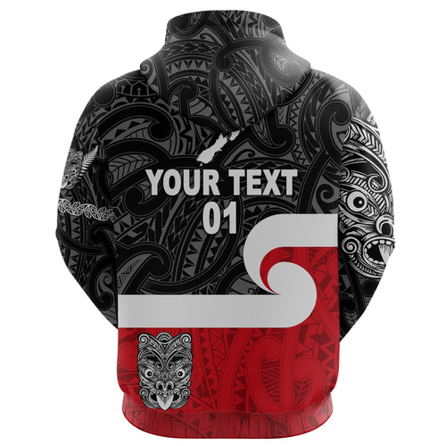 Custom Maori Aotearoa Haka Hoodie New Zealand Simple, Custom Text and Number LT8