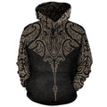 New Zealand Hoodie Manta Maori Ta Moko Gold