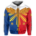 Custom Philippines Zip Hoodie Eagle LT6