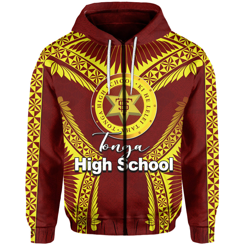Custom Tonga High School Zip Hoodie Yellow Style LT6
