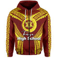 Custom Tonga High School Zip Hoodie Yellow Style LT6