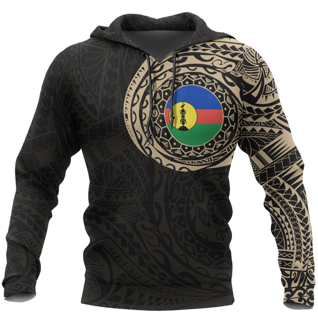 New Caledonia Hoodie New Caledonia Flag Polynesian Tattoo Style