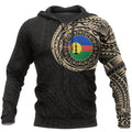 New Caledonia Hoodie New Caledonia Flag Polynesian Tattoo Style