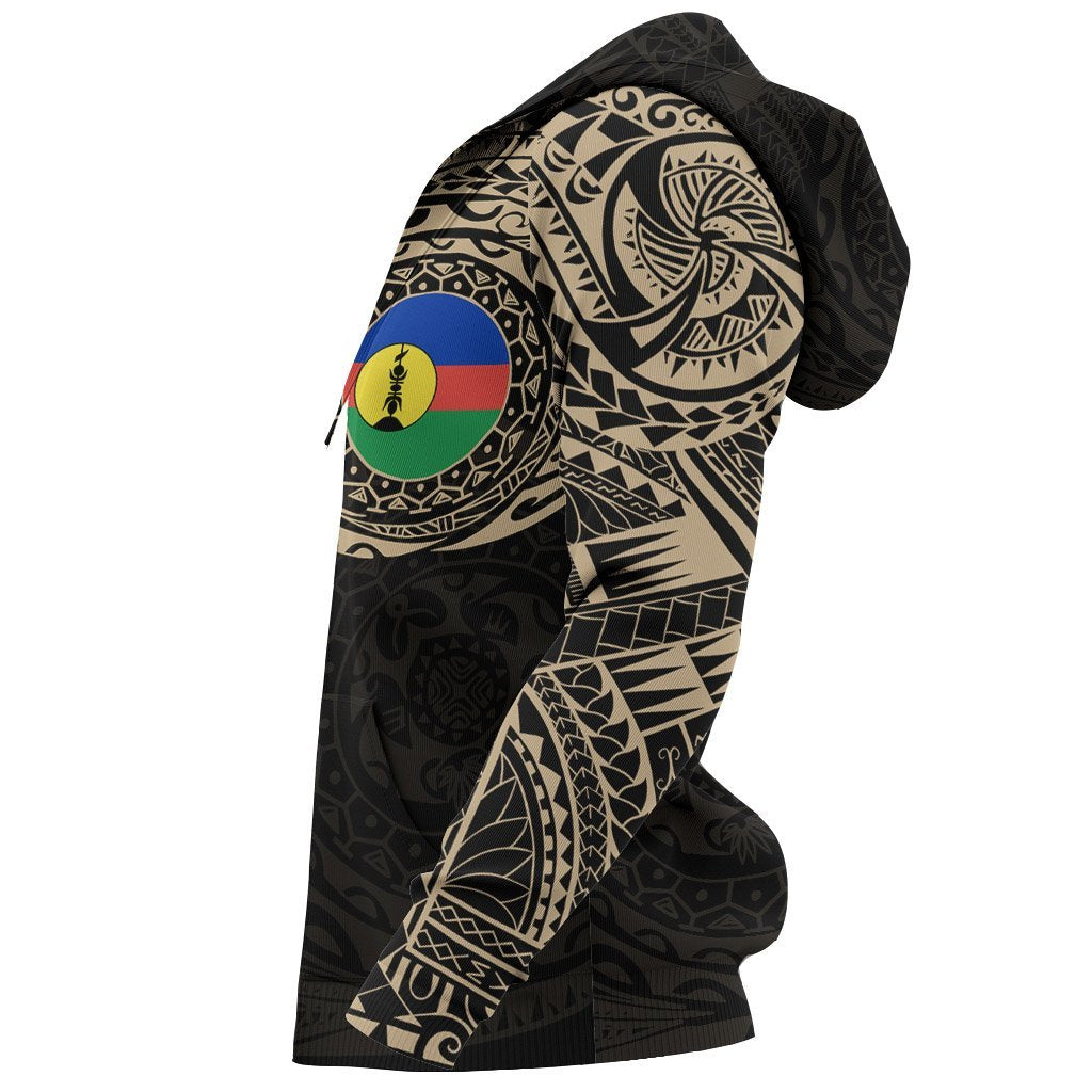 New Caledonia Hoodie New Caledonia Flag Polynesian Tattoo Style