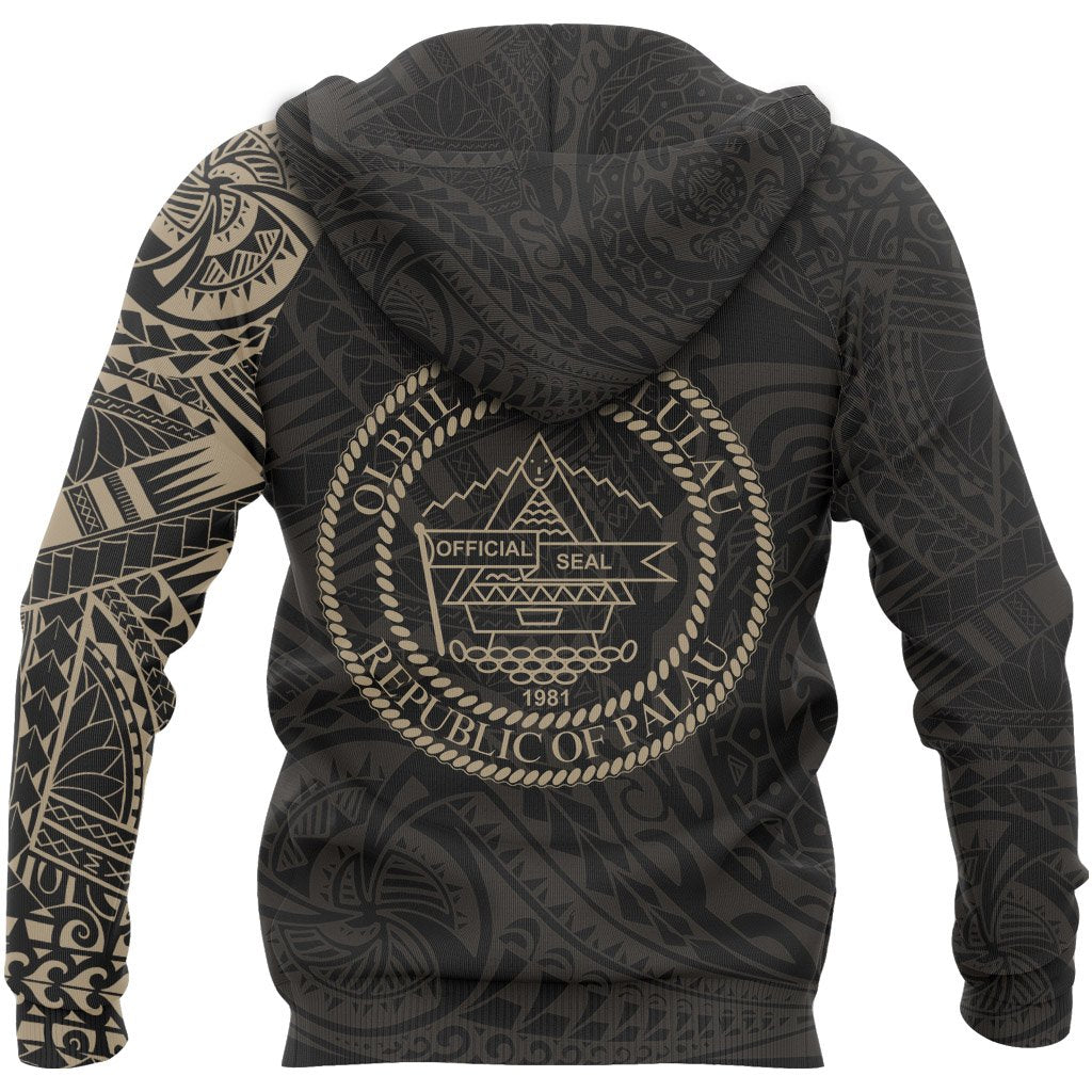 Palau Hoodie Palau Flag Polynesian Tattoo Style