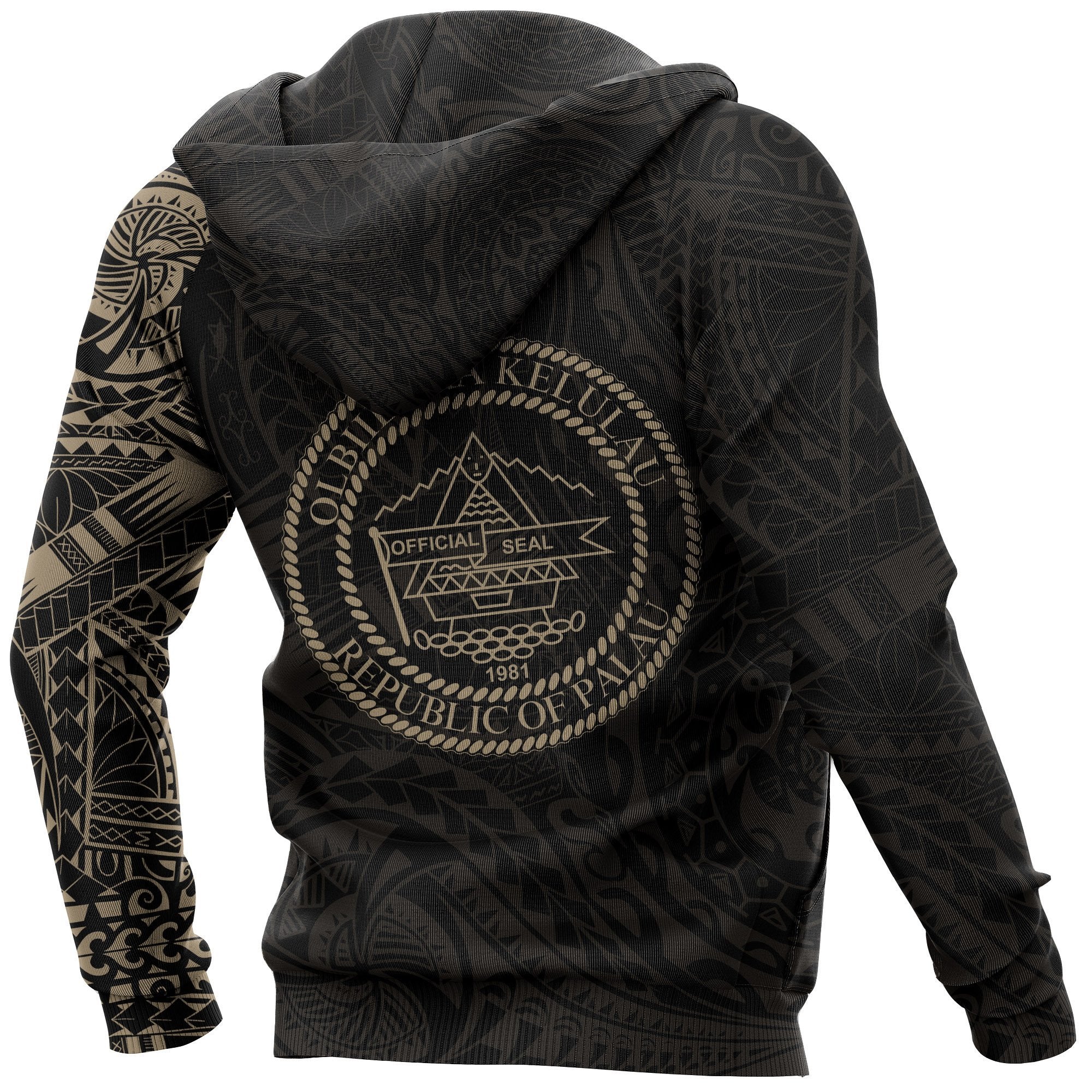 Palau Hoodie Palau Flag Polynesian Tattoo Style