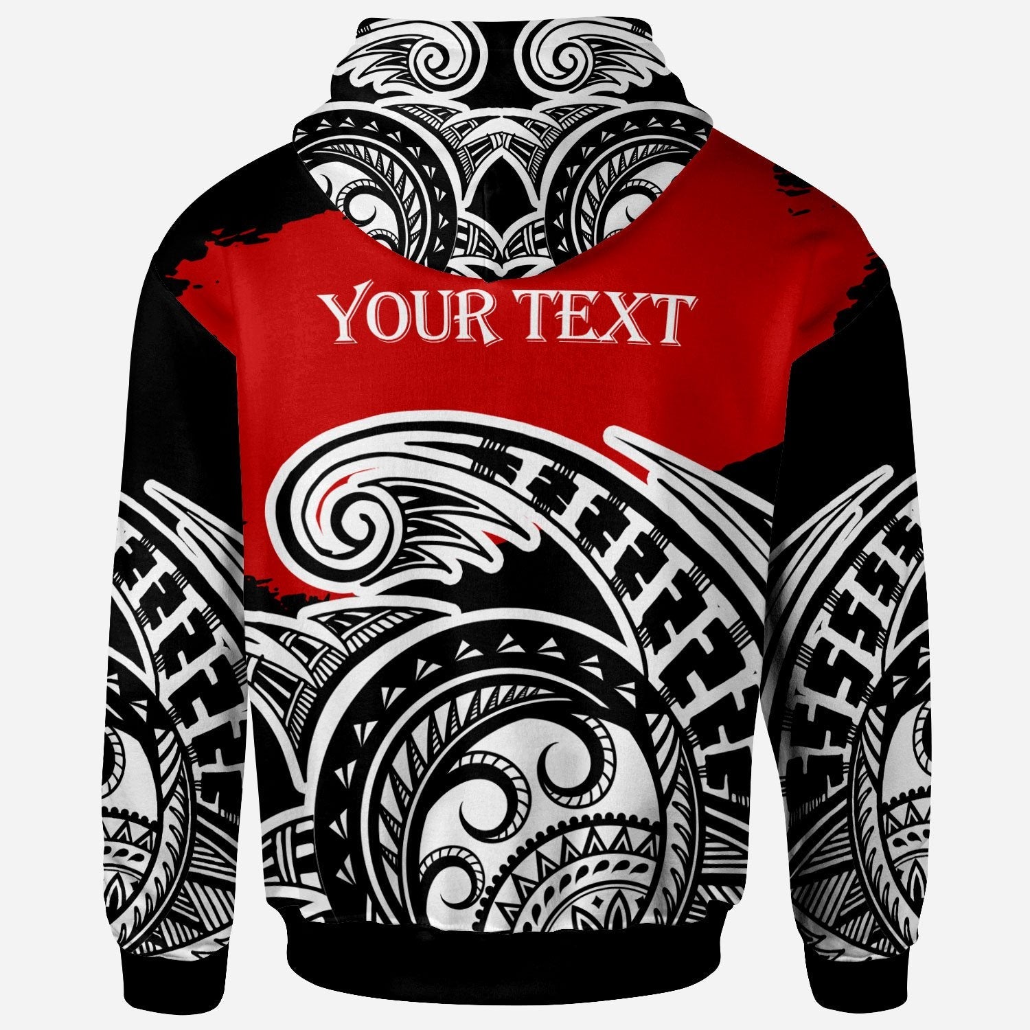Tonga Custom Zip Hoodie Ethnic Style With Round Black White Pattern