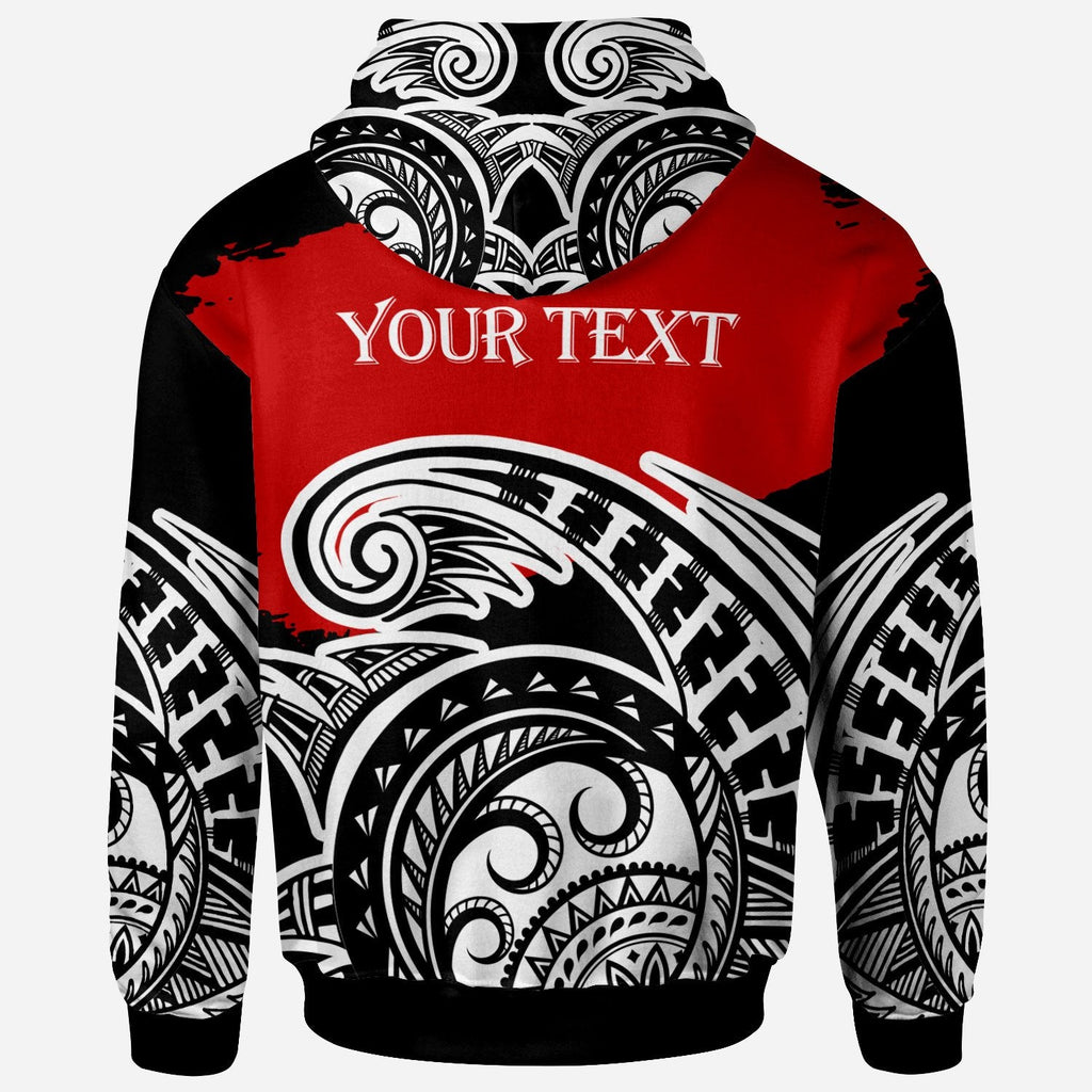Tonga Custom Hoodie Ethnic Style With Round Black White Pattern