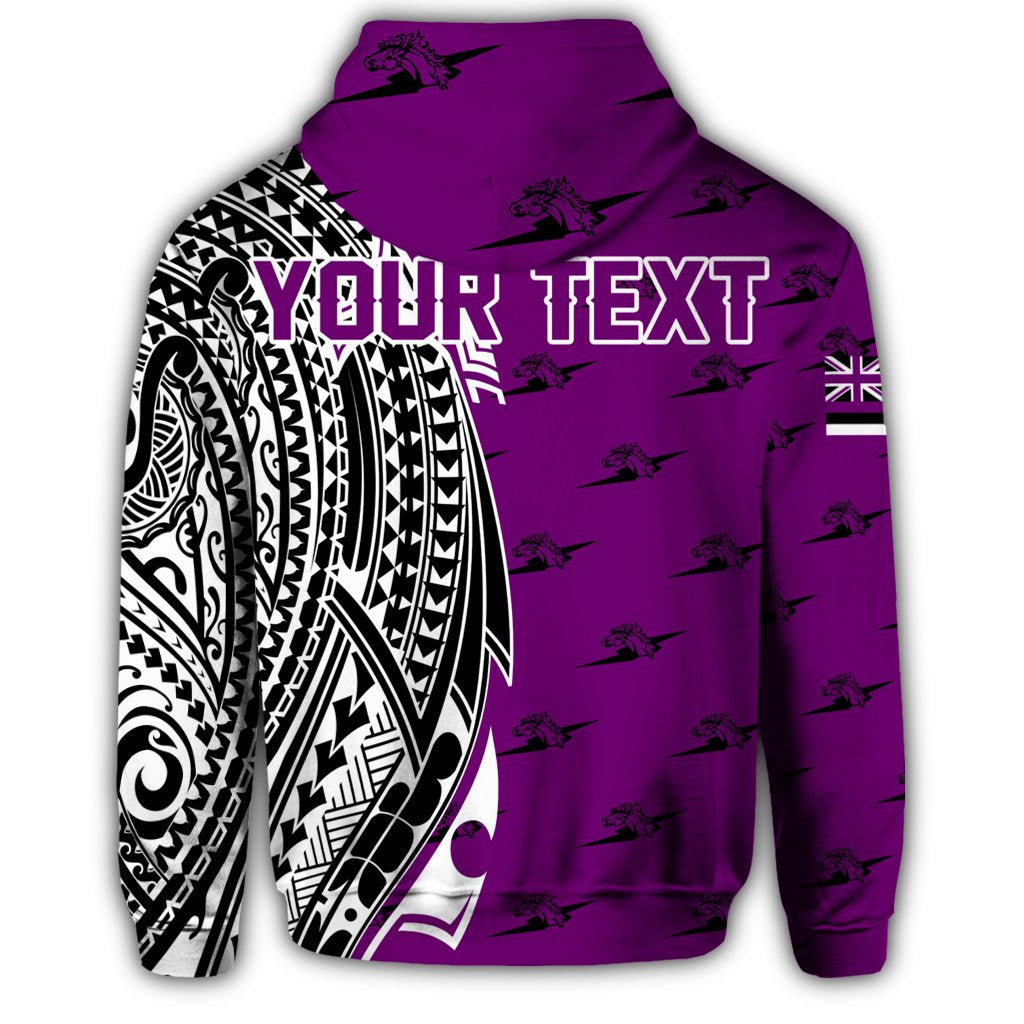 Custom Hawaii Hoodie Pearl City High Tribal Kakau Zip Hoodie