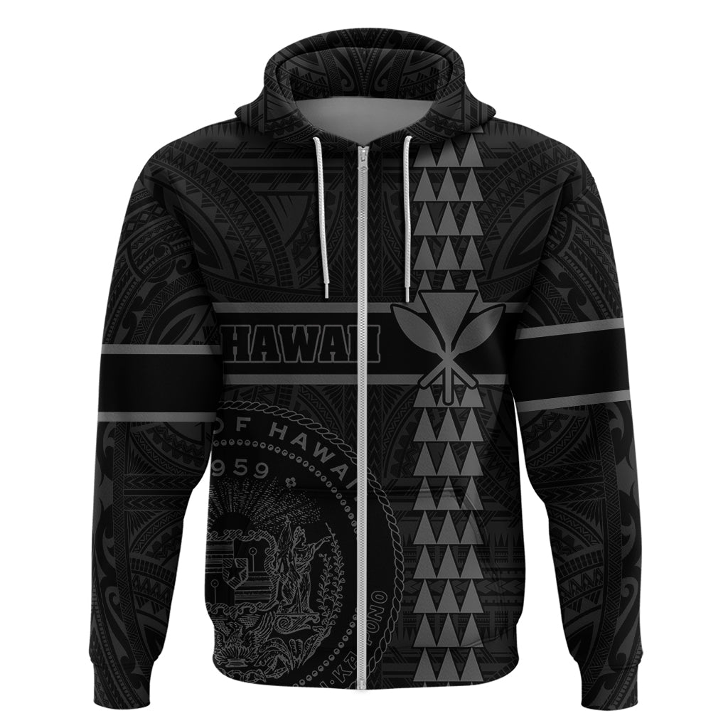 Polynesian Kakau Kanaka Seal of Hawaii Hoodie Gray