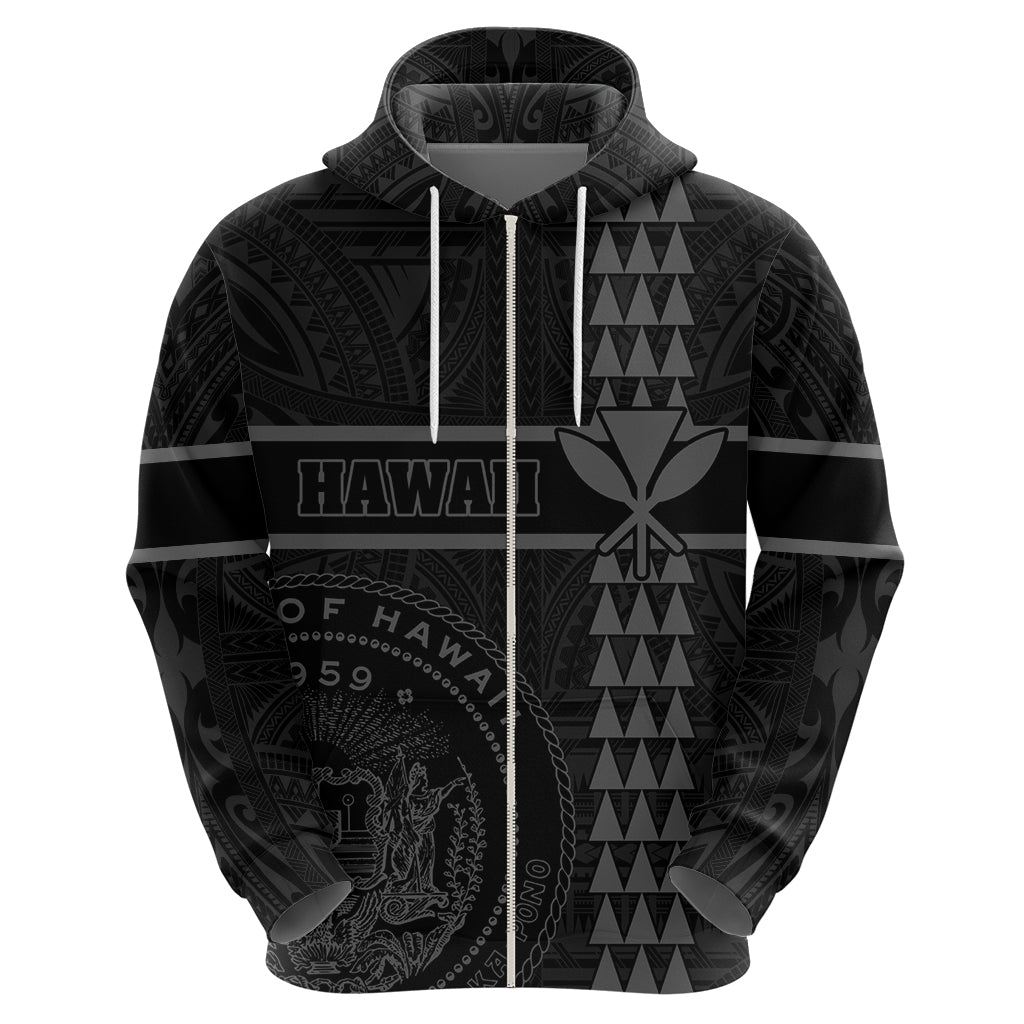 Polynesian Kakau Kanaka Seal of Hawaii Hoodie Gray