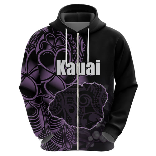Custom Hawaiian Islands Zip Hoodie Kauai LT6