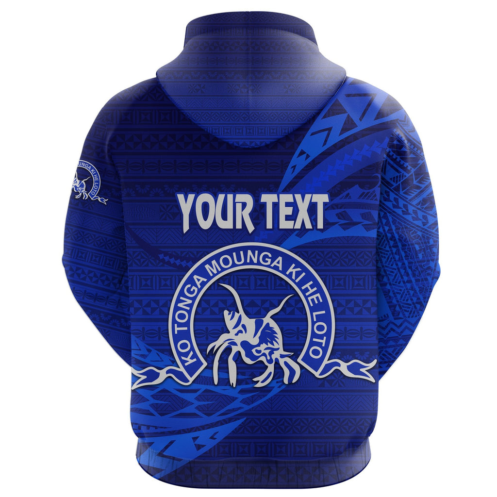 Custom Kolisi Ko Tupou College Tonga Zip Hoodie Unique Version Full Blue