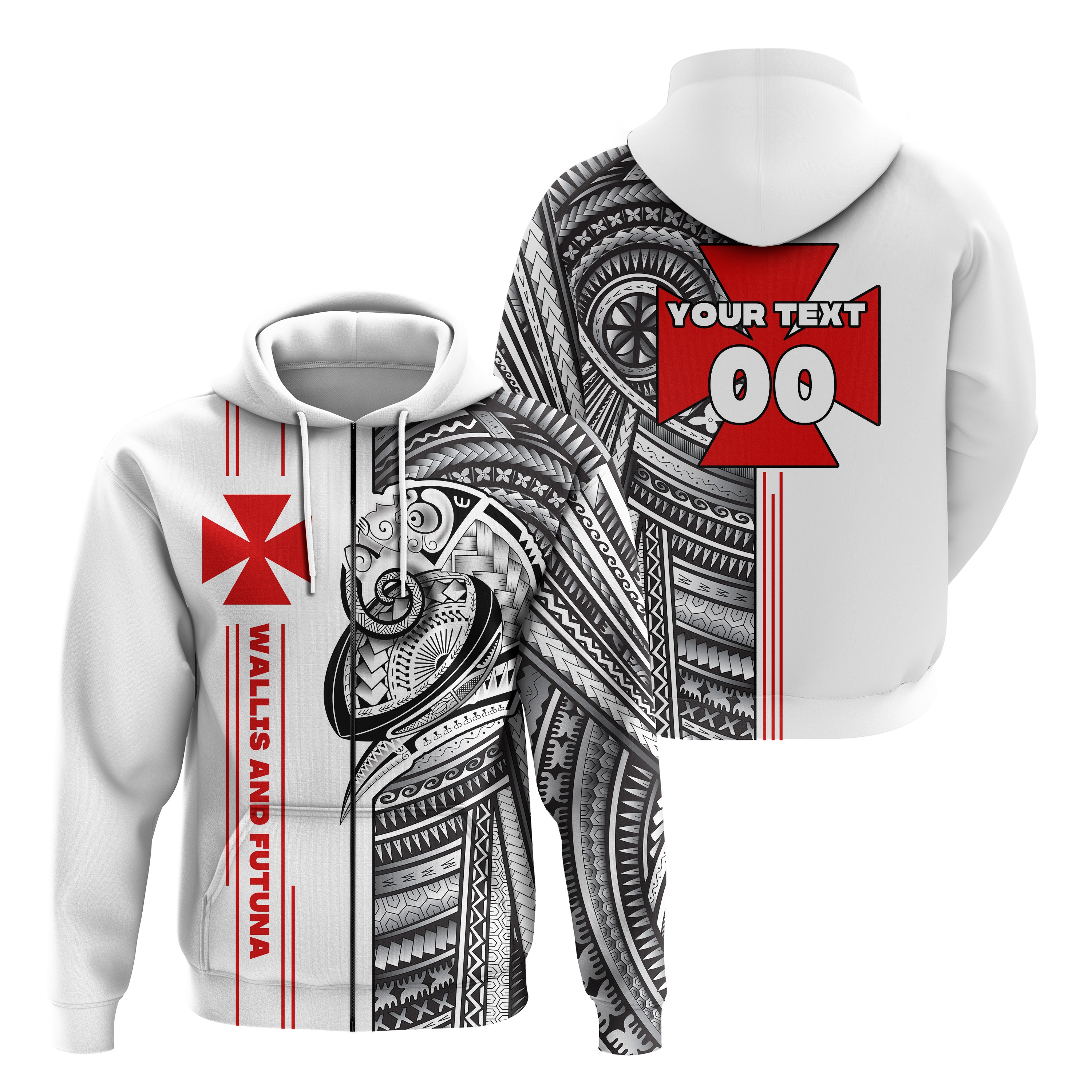 Custom Wallis and Futuna Zip Hoodie Polynesian Sport Style LT16