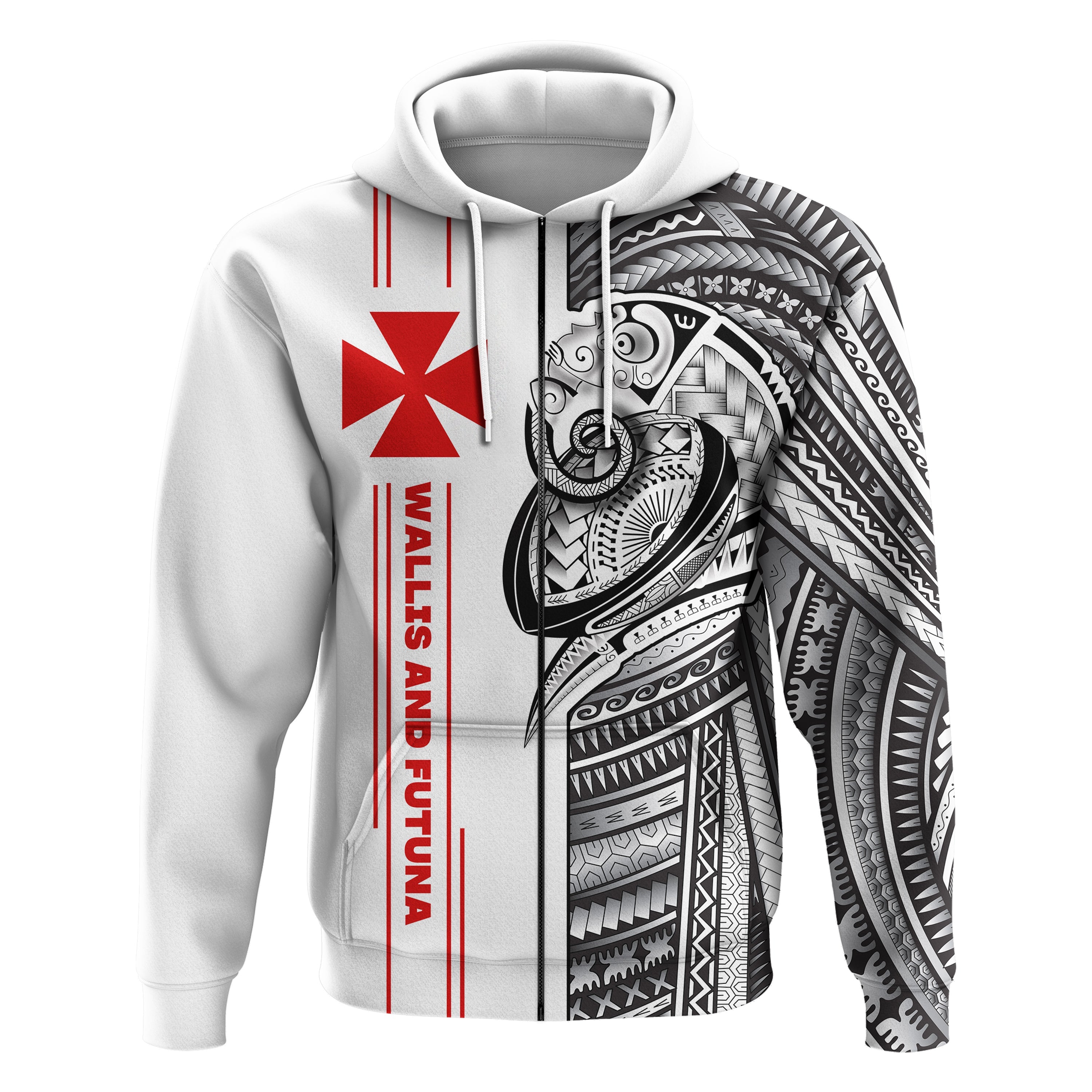 Custom Wallis and Futuna Zip Hoodie Polynesian Sport Style LT16